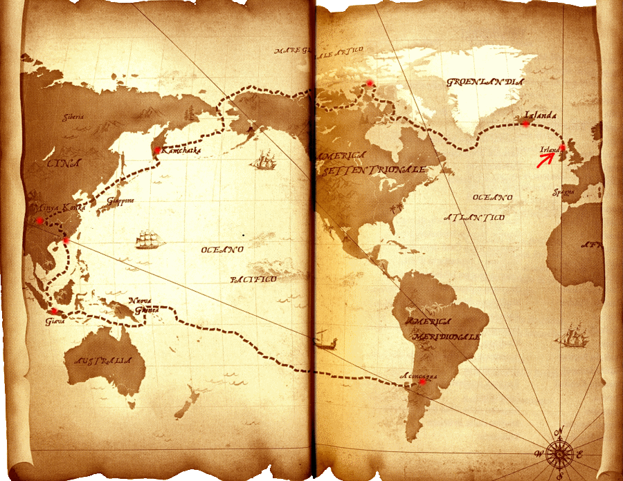 Clicca le tappe del viaggio, inizia dall'Irlanda...